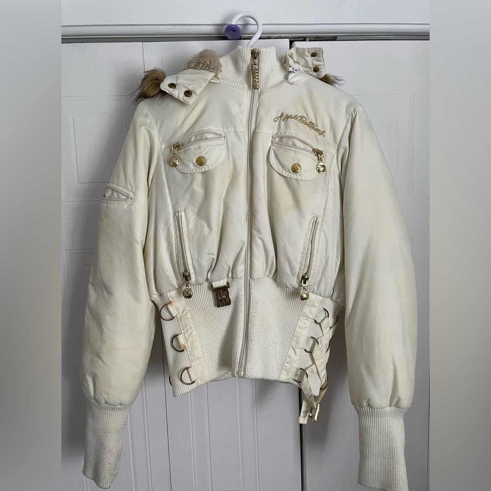 White Apple bottoms fur puffer coat